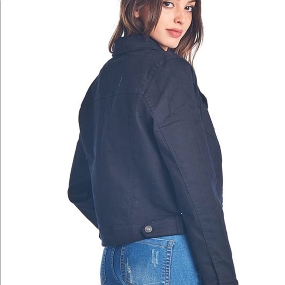 NWOT Black Denim Jacket 1 size Small left - Picture 2 of 8